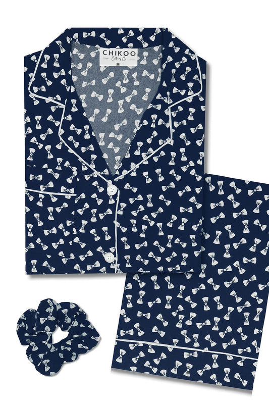 Navy Bowtai Pj Set