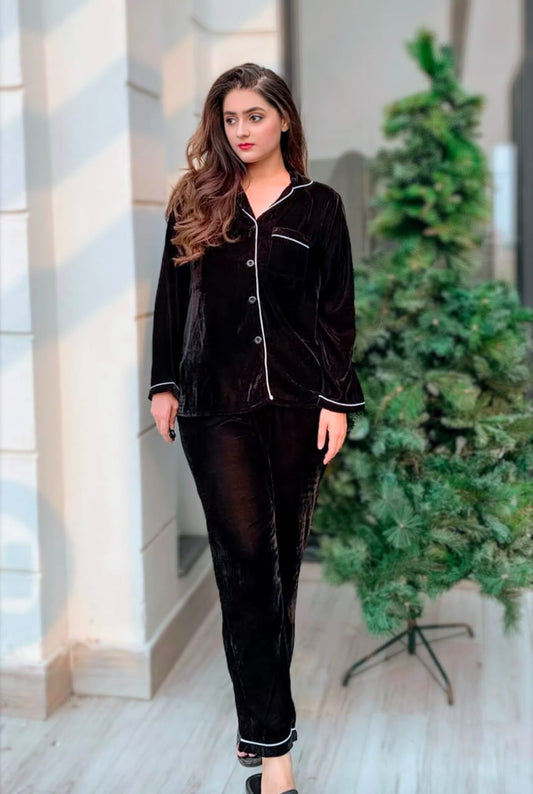 Black Velvet Pj Set