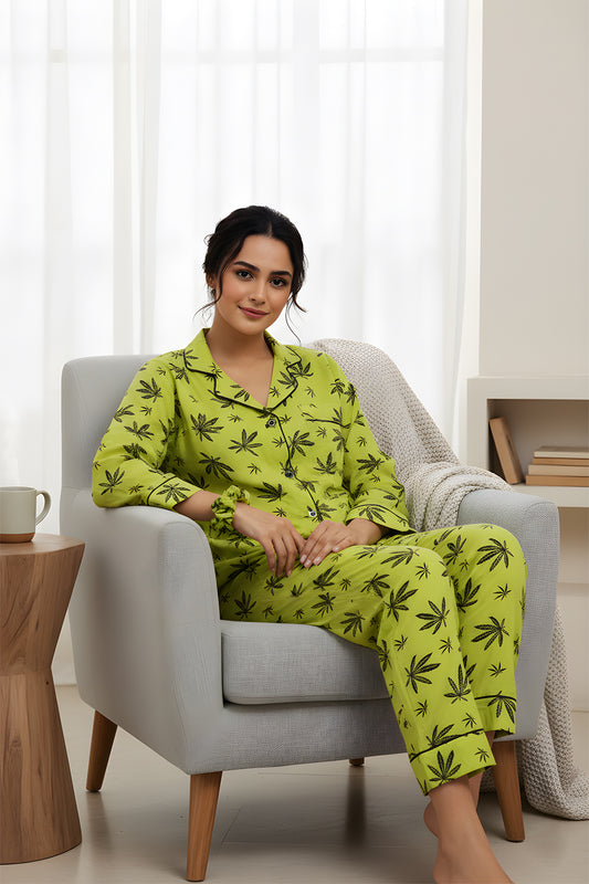 Green Palm Pj Set