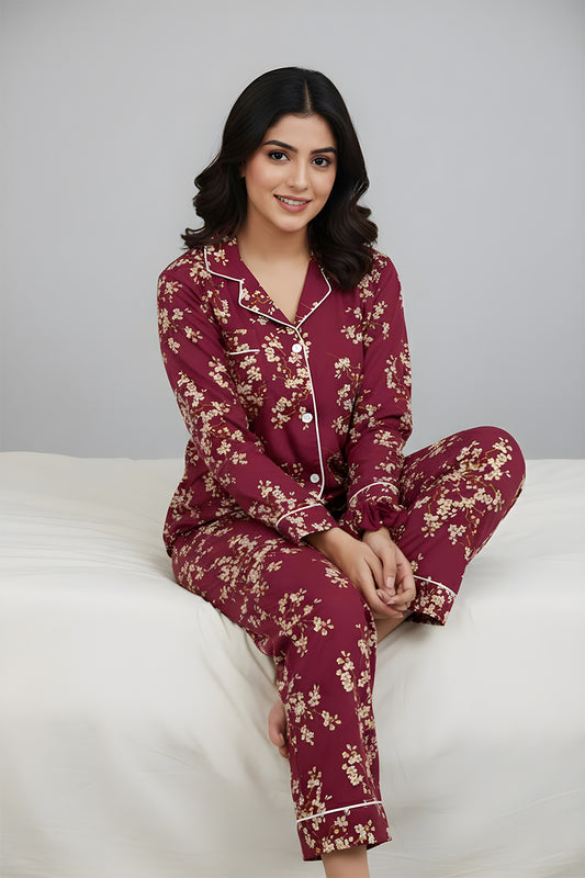 Red Blossom Pj Set