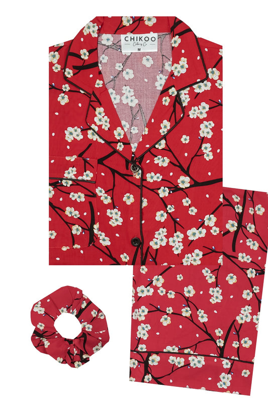 Red Blossom Pj Set