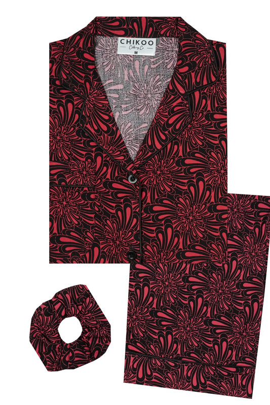 Red Paisely Pj Set