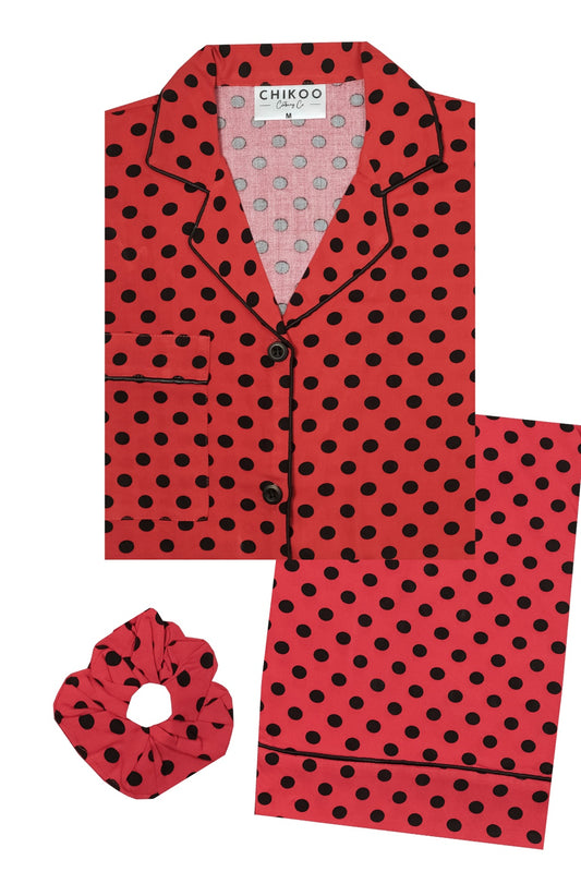 Dots on Red PJ Set
