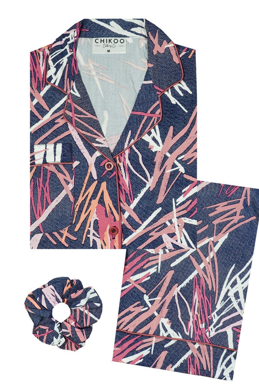 Blue Abstract Pj Set