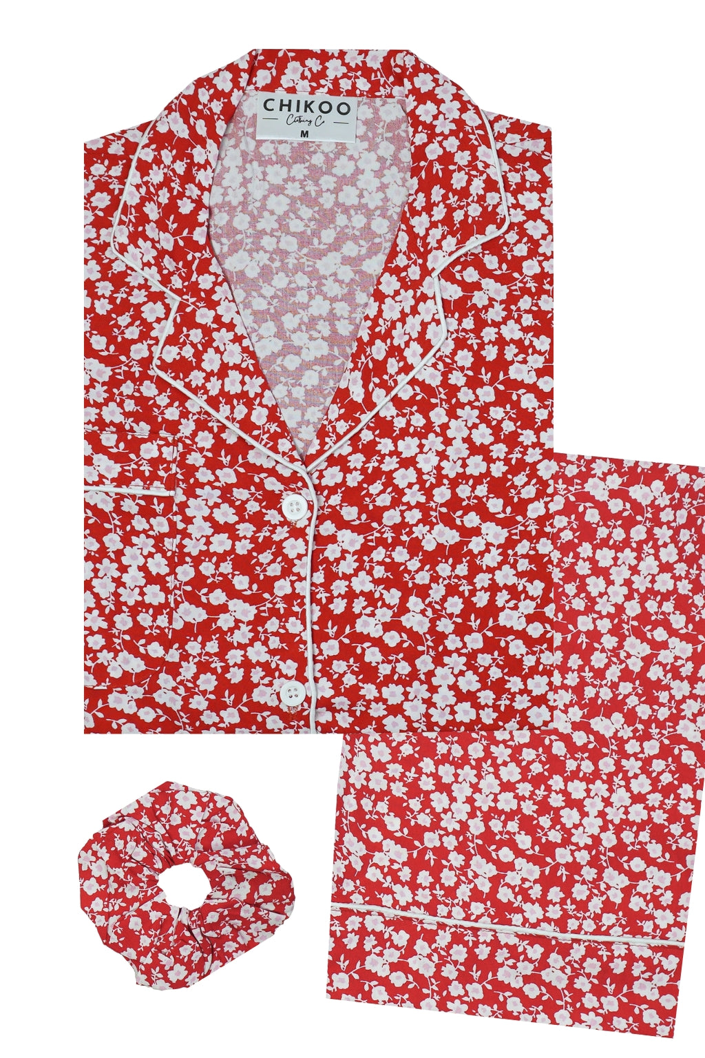 Red Tiny Flora Pj Set