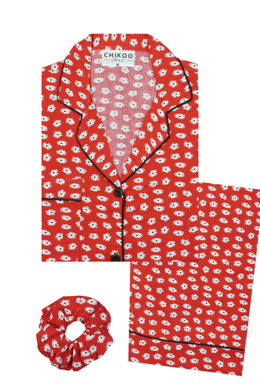 Red Flora Pj Set